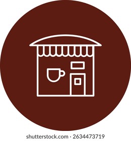 Cafeteria Vetor Linha Círculo Ícone Design