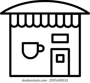 Coffee Shop Vector Line Icon Design