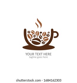 Coffee shop vector logo design template