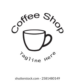 Coffee Shop Vector Logo Design Icon Graphic
