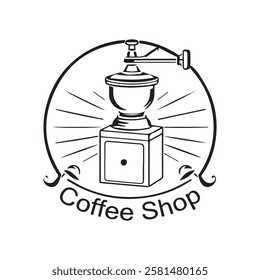 Coffee Shop Vector Logo Design Icon Graphic