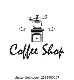 Coffee Shop Vector Logo Design Icon Graphic
