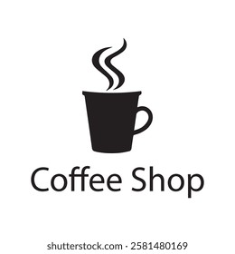 Coffee Shop Vector Logo Design Icon Graphic