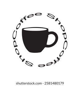Coffee Shop Vector Logo Design Icon Graphic