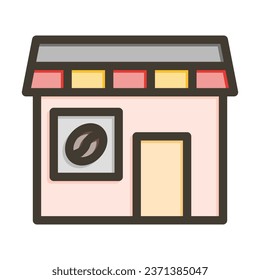 Coffee Shop Vector Thick Line Filled Colors Icon For Personal And Commercial Use.
