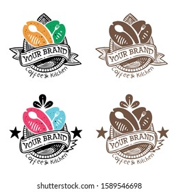 coffee shop vintage logo. hipster logo design