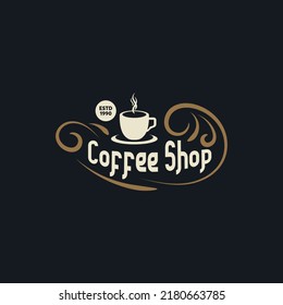 coffee shop vintage logo. coffee shop vintage label. coffee retro.