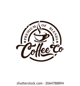 Coffee shop vintage logo vector