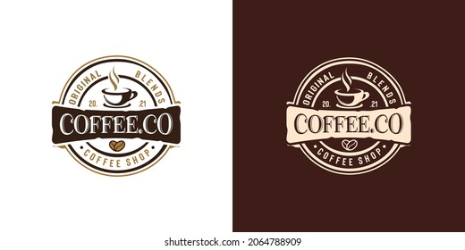 Coffee shop vintage logo vector