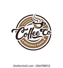 Coffee shop vintage logo vector