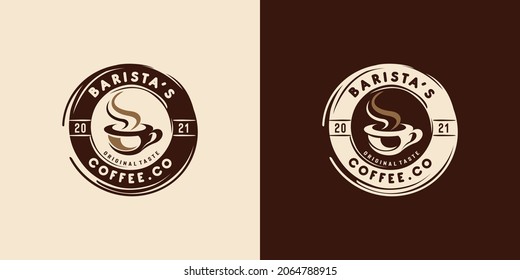 Vector de logotipo vintage de la tienda de café