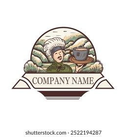 Coffee shop vintage logo with vector art and illustration, this logo organized layer by layer, I hope You can edit as you wish