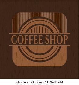 Coffee Shop vintage wooden emblem