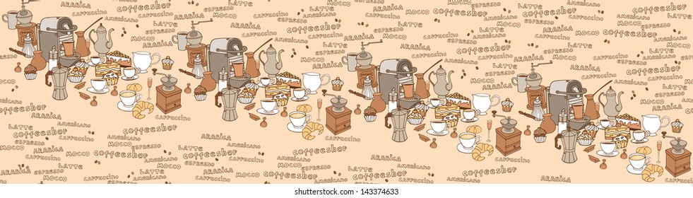 Coffee Shop Wallpaper Print