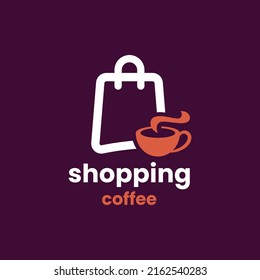 Café con el diseño del logo de la compra vector símbolo gráfico icono de la ilustración idea creativa