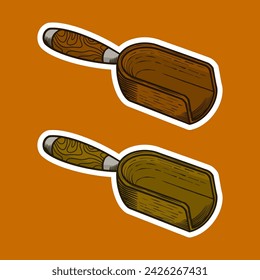 Coffee Shovel Hand Drawn Vector Illustration