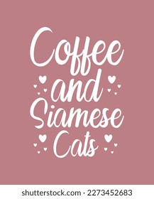 Camiseta para tipografía de gatos de café y siamés 