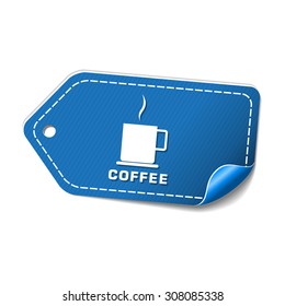 Coffee Sign Blue Vector Icon Design