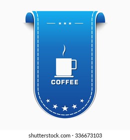Coffee Sign Blue Vector Icon Design