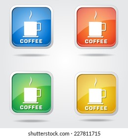 Coffee Sign Colorful Vector Icon Design