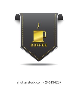 Coffee Sign golden Vector Icon Design
