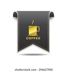 Coffee Sign golden Vector Icon Design