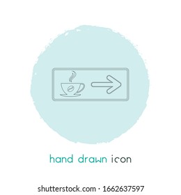 Elemento de línea de icono de signo de café. Ilustración vectorial de la línea de icono de símbolo de café aislada en fondo limpio para el diseño del logotipo de la aplicación móvil web.