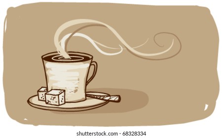 Coffee sign with place for text.