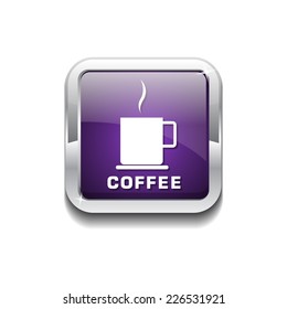 Coffee Sign Purple Vector Icon Button
