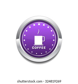 Coffee Sign Purple Vector Icon Button