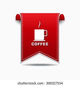 Coffee Sign Red Vector Icon Design