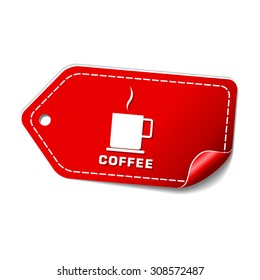 Coffee Sign Red Vector Icon Design