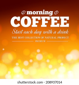 Coffee sign and saucer on a bright background. Vector illustration.
