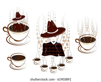 coffee sign with silhouette