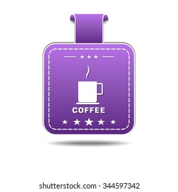 Coffee Sign Violet Vector Icon Design