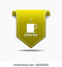 Coffee Sign Yellow Vector Icon Design