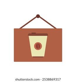 Coffee signboard illustrated on white background