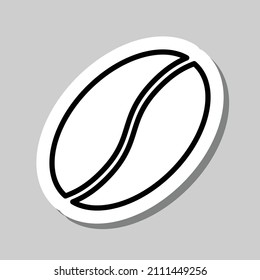 Coffee simple icon vector. Flat desing. Sticker with shadow on gray background.ai