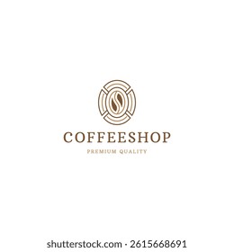 Coffee simple line art logo inspiration vector illustration