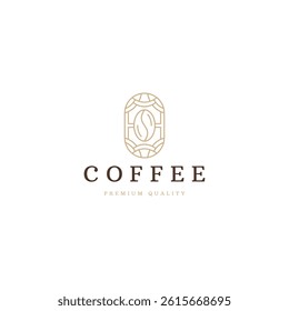 Coffee simple line art logo inspiration vector illustration