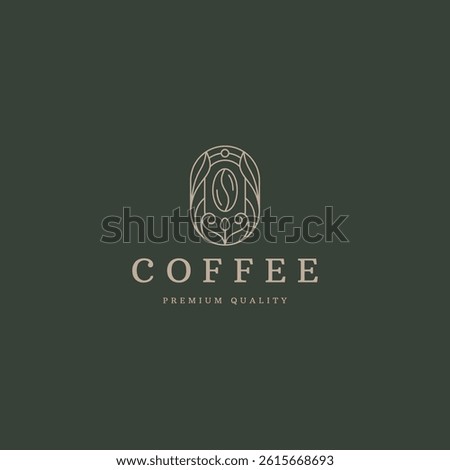 Coffee simple line art logo inspiration vector illustration