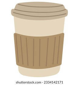 Coffee single 3 cute on a white background, vector illustration.