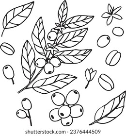 Coffee Sketch Element Set Illustration