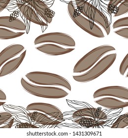 Coffee sketch hand drawing pattern vector illustration 