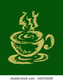 coffee sketch in simple draw