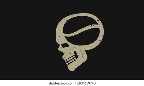 coffee skull vector logo. Skull coffee vintage vector icon