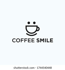 coffee smile logo design vector illustration
