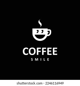 coffee smile logo design vector illustration