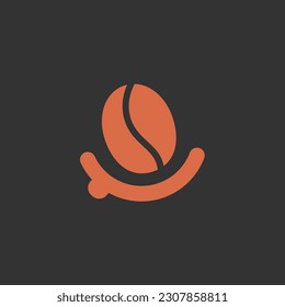 Coffee and smile logo vector illustration logo