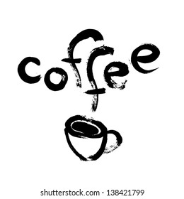 Coffee. Smoke. Vector.